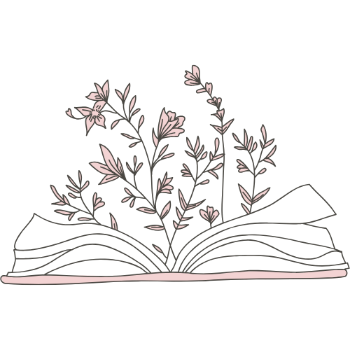 Book with flowers graphic